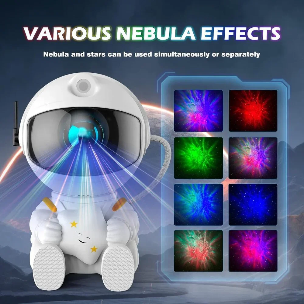 Astronaut Galaxy Star Projector HR-F3 Night Light with Remote & Timer, LED Nebul
